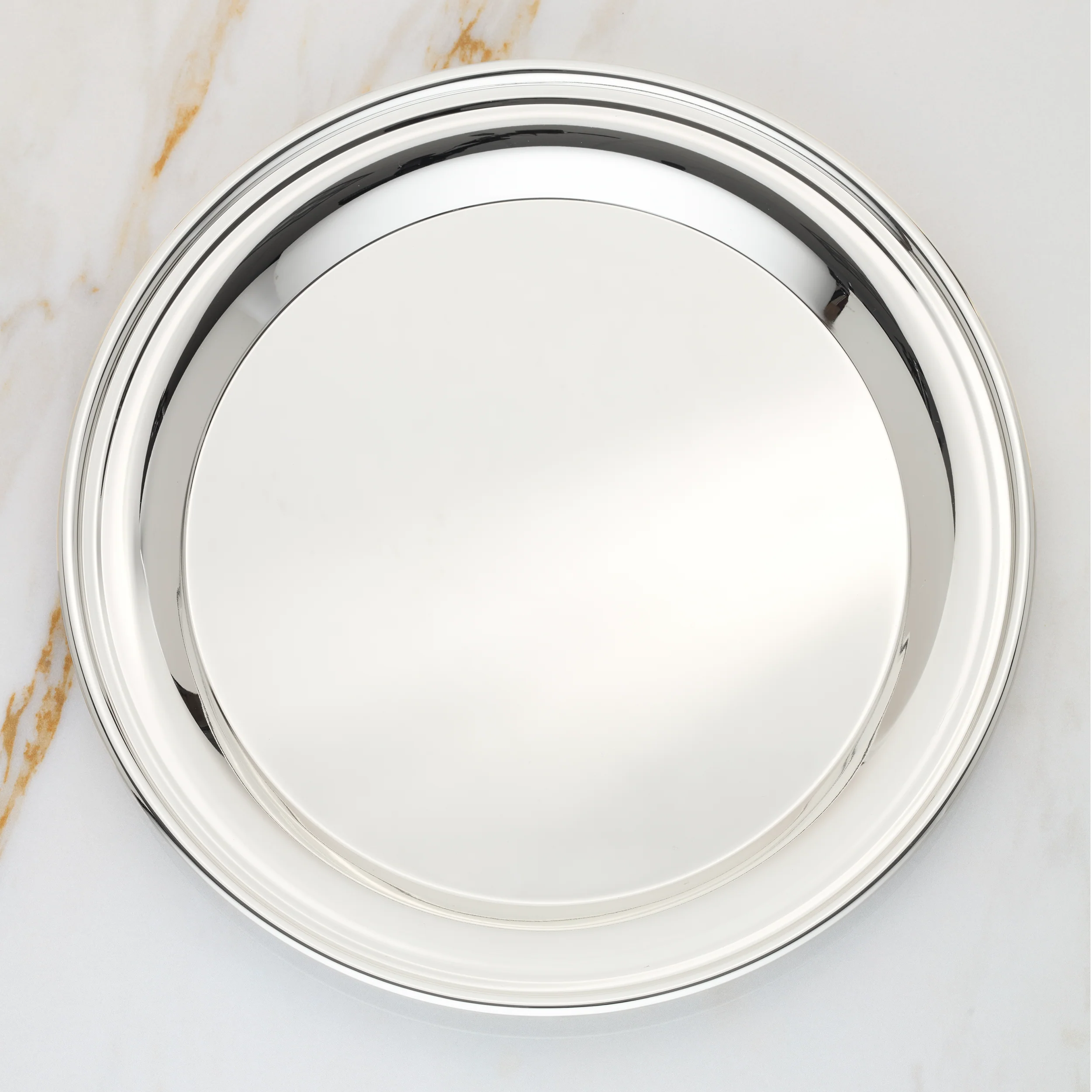 Derby Silverplate Round Tray